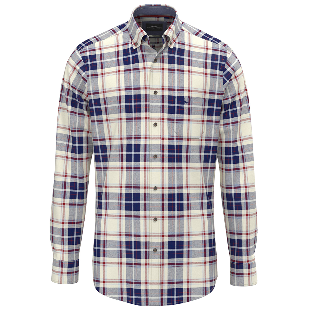 Fynch-Hatton Blue Flannel Check Shirt